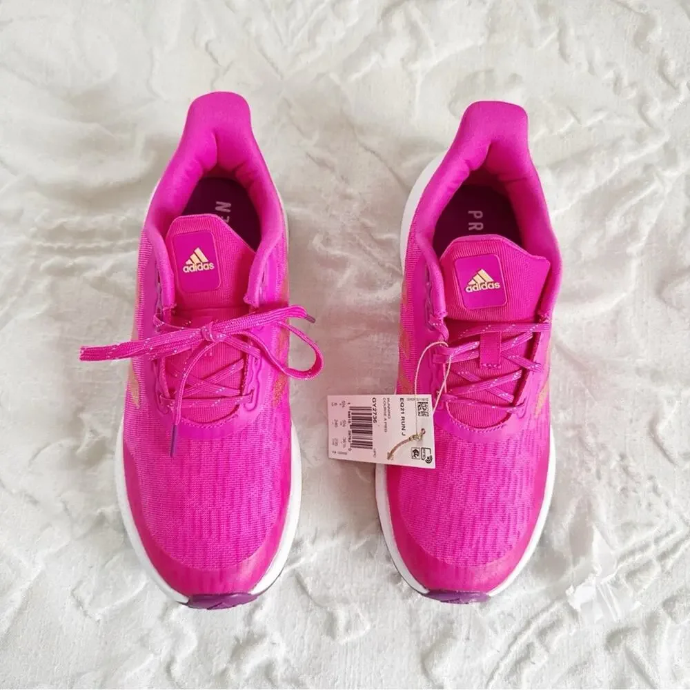 adidas Girl's EQ21 Run (Big Kid) Shock Pink/Acid Orange/Sonic Fuchsia 6